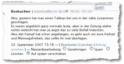 Kommentar im Craplog