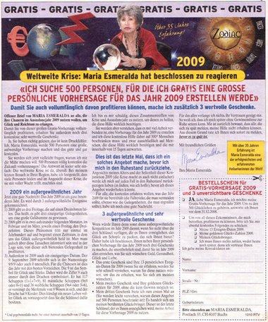 Weltweite Krise: Maria Esmeralda hat beschlossen zu reagieren