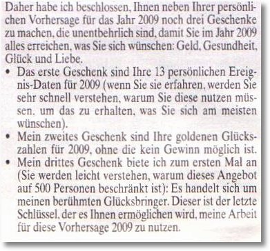 Maria Esmeralda: Geschenke
