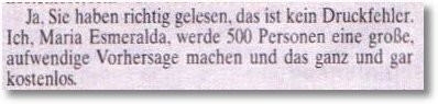 Maria Esmeralda: Kein Druckfehler
