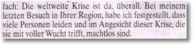 Krise, in meiner Region
