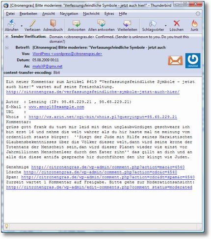 E-Post von einem erigierten Deutschen