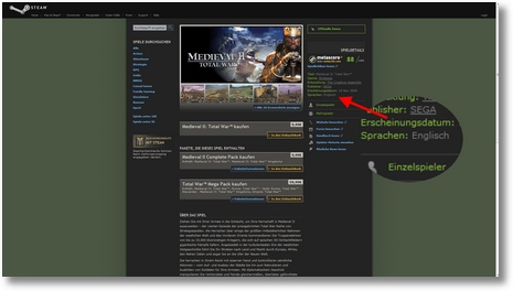 medieval ii steam sprachen: englisch